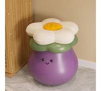 Grazioso sgabello a forma di melanzana, Poggiapiedi,Sgabello per Bambini, sgabello decorativo,Stabile e durevole,Ottomano per Soggiorno e Camera Bambi Purple + cushion 26.5x26.1x25.2cm/104x10.2x9.9 "