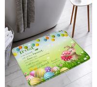 Grazioso Tappetino di benvenuto Easter Rabbit Spring Bunny Farmhouse Inspirational Quotes Trust in The Lord Rustic Festival Tappeto da Cucina Tappeto da Bagno 40×60cm per Ufficio,Cucina,Cucina