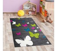 Grazioso tappeto a farfalla per la stanza dei bambini ▸ robusto e privo di sostanze inquinanti ▸ grigio, 80 x 150 cm