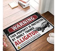 Grazioso tappeto da bagno ad asciugatura rapida con retro antiscivolo. Attenzione: questa proprietà è protetta da un coccodrillo altamente addestrato, tappeto per cucina/bagno antiscivolo (40 x 60 cm)