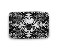 Grazioso tappeto da bagno in damasco, tappeto da bagno con sagoma di ragno e animale horror in tela con retro antiscivolo, morbido tappetino in microfibra per a, lavandino, ingresso, 50,8 x 81,3 cm