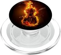 Grazioso violino ardente con fuoco per gli amanti della musica PopSockets PopGrip per MagSafe