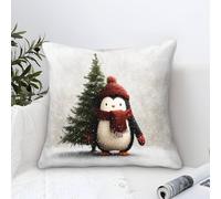 GRBASNDOU Set Di 1 Cuscini Natalizi Per Divano Con Federe Natalizi Di Facile Manutenzione, Perfetti Per Ogni Tipo Di Interno 45x45cm