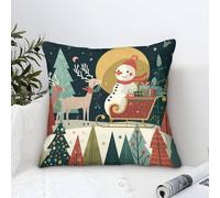 GRBASNDOU Set Di 1 Cuscini Natalizi Per Divano Con Federe Natalizi Di Facile Manutenzione, Perfetti Per Ogni Tipo Di Interno 45x45cm
