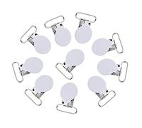 GRCFUMO 10pcs da 25 mm Terrette rotonde Terrena per cinghia del ciuccio, scatti di tutela, forniture artigianali per manichino solo supporto per giocattoli per bavaglini. (Bianco)