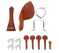 Grcfumo 1SET Giojube Parti di violino in legno, Chinrest Pegs Tailpiet Tunners String, 4 4 raccordi per violino per violino medio e alto