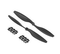 Grcfumo 2 PC elici di aeromobili RC, eliche Negative Positive Flessibili in Nylon Nero con Anelli di Adattatore, Pale di ricambi compatte per aeromobili ad Ala Fissa RC