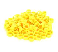 Grcfumo 200 pezzi da 10 mm Ringi di piccioni, anelli in plastica del piede per uccelli, anello di piccioni di parole, clip del piede per pollame, segni di anelli per la casa dei (Giallo)