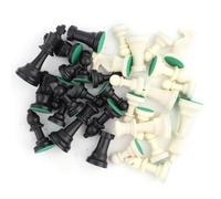 Grcfumo 32 pezzi di scacchi di scacchi, pezzi di scacchi in bianco e nero, pezzi di scacchi di plastica per adulti giocattolo per bambini e pezzo mancante (Gran rey de 77 mm de altura)