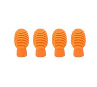 GRCFUMO 4 Pezzi Punta per Esercitazione per Bacchette, Punte Silenziose per Bacchette Flessibili in Silicone, Coperture Protezioni per Martelli per Bacchette per Suono Muto (Orange)