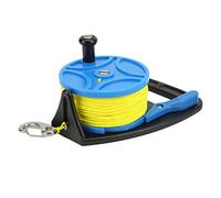 Grcfumo Bobine subacquee, bobina di dito della bobina di corda di ancoraggio con filo clip 83m, ruota della zattera di pesca multiplo per immersioni in esilio delle caverne (Blue Wheel)