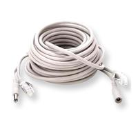 Grcfumo Cavo CCTV Ethernet CC RJ45 5M/10M/15M/20M, cavo CCTV Ethernet, Cat 5 e cavo di prolunga due in uno per telecamere IP e sistema NVR (20m)