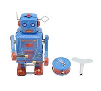 Grcfumo Clockwork Drumming Robot Toy, Vintage Wind Up Metal Tinplate Collectible for Home Decor Bar Coffee Shop