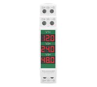 Grcfumo Din Rail Voltmeter, Voltmetro a distanza automatica, Voltmetro di Gara DIN 3 cifre Display LCD Visualizzazione Isolato Tripla Tensione Modulare METURA DC11 310V