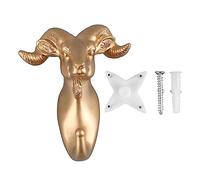 Grcfumo Ganci da parete con animali, ganci appendiabiti decorativi in resina, organizer da parete per chiavi, asciugamani e decorazioni per la casa (Golden Goat)