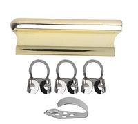 Grcfumo Guitar Slide Bar Stick Picks, Power Guitar Slide Stainless Steel Tone Bar, Stainless Steel Metal Antirust Solid Instrument Accessories (Silver) (Gold)
