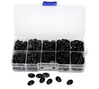 Grcfumo Occhi e nasi per bambola da 580 pezzi, set in plastica nera di dimensioni miste, forniture per la creazione di giocattoli fai-da-te per peluche e amigurumi (580 pezzi per scatola (nero))