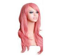Grcfumo Parrucca, Parrucca donna, capelli lunghi ricci, fibra ostinata al calore, parrucca cosplay lunga riccia ondulata, parrucca donna, capelli ostinati al calore, alla mod (Rosa)