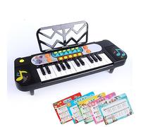 Grcfumo Piano elettrico, tastiera per l'apprendimento della musica elettronica di plastica, tastiera per pianoformi portatili per istruzione precoce (with Sheets 25 Keys 11 Modes)