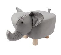 Grcfumo Poggiapiedi A Forma Di Animale Di Elefante Da 9,8 Pollici, Pouf Poggiapiedi Con Morbido Cuscino Imbottito E Piedini Antiscivolo, Comodo Sgabello Carino Per Bambini Asilo (Light Grey)
