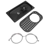 Grcfumo Sciacquatrice per brocca, Sciacquatrice per brocca in acciaio inossidabile 304 Rondella per tazza Sciacquatrice per la pulizia del vetro Lavaggio ad alta pressione con tubo (Nero)