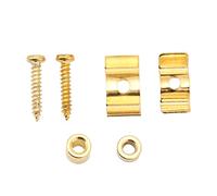 Grcfumo Servitore di corde per chitarra 2 PCS, fermo di stringa compatta di ferro con viti di montaggio, guida a stringa nera per chitarra elettrica (Oro)