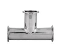 Grcfumo Standard Stainless Steel Clamp Tee 3 Way, Sanitary Fitting, Sanitary Ftting Accessories for Connecting and Branching Three Pipes or Tubes