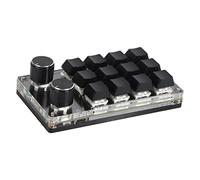Grcfumo Tastiera macro programmabile, Mini tastiera a 2 manopole 12 tasti con RGB, Tastiera per giochi ufficio Supporti musicali