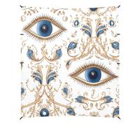 Grckit Blue Evil Eyes, tenda da spiaggia con parasole, 24 x 27 cm, con 4 sacchi di sabbia, 4 pali di stabilità, pale per sabbia, tenda per spiaggia, campeggio, pesca, picnic