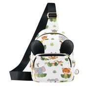 Grckit Borsa a tracolla per bambine, idea regalo per bambine, A438 | Borsa a tracolla per bambini con animali della giungla, 4 modi per indossare un regalo perfetto per compleanno