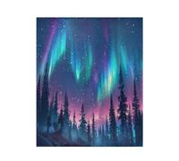 Grckit Coperta in flanella, 127 x 152 cm, ultra morbida, comoda e leggera, per divano, letto e viaggi, lavabile in lavatrice, bella aurora boreale