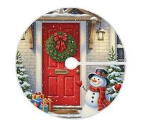 Grckit Cozy Christmas Cottage - Gonna per albero di Natale, 91 cm, decorazione natalizia per Natale, tappetino morbido per la decorazione sotto l'albero, soggiorno, esterno