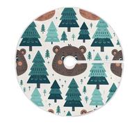 Grckit Gonna per albero di Natale con facce di orso e pini, 91 cm, decorazione per le vacanze per Natale, tappetino morbido per la decorazione sotto l'albero, soggiorno e esterni