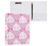 Grckit Happy Clouds - Raccoglitore a 3 anelli da 3,8 cm, 1 confezione da 200 fogli con 3 tasche interne, per l'organizzazione della casa e dell'ufficio