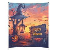 Grckit Happy Halloween Tenda da spiaggia Sun Shelter 24 x 26 cm baldacchino da spiaggia con 4 sacchi di sabbia, 4 pali di stabilità, pale per sabbia, tenda per spiaggia, campeggio, pesca, picnic
