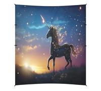 Grckit Horse in Night Sky Tenda da spiaggia, riparo dal sole, 24 x 27 cm, con 4 sacchi di sabbia, 4 pali di stabilità, pale per sabbia, tenda per spiaggia, campeggio, pesca, picnic