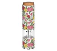 Grckit Macina sale e pepe elettrico, funzionamento a batteria, con luce a LED bianca, con luce LED bianca, rose e tulipani