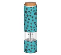Grckit Macina sale e pepe elettrico, funzionamento a batteria, con luce LED bianca regolabile, con rose nere