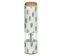 Grckit Macina sale e pepe elettrico, funzionamento a batteria, con luce LED bianca regolabile, pennellate verdi