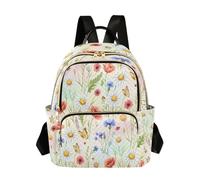 Grckit Meadow Flowers Zaino da donna, 8,5 l, leggero, piccolo, con tasche con cerniera, per lavoro e viaggi, A175, 8,5 l, Zaino daypack