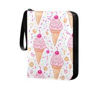 Grckit Raccoglitore per carte a forma di coni di ciliegia, 4 tasche, 400 tasche, porta carte da gioco, album di carte, organizer per carte da calcio, baseball