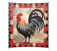Grckit Tenda da spiaggia a forma di gallo nero e rosso, 24 x 26 cm, con 4 sacchi di sabbia, 4 pali di stabilità, pale per sabbia, tenda per spiaggia, campeggio, pesca, picnic