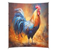 Grckit Tenda da spiaggia colorata a forma di gallo, 24 x 26 cm, con 4 sacchi di sabbia, 4 pali di stabilità, pale per sabbia, tenda per spiaggia, campeggio, pesca, picnic