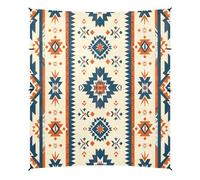Grckit Tenda da spiaggia con motivo tribale azteco, riparo dal sole, 24 x 26 cm, baldacchino da spiaggia con 4 sacchi di sabbia, 4 pali di stabilità, pale per sabbia, tenda per spiaggia, campeggio