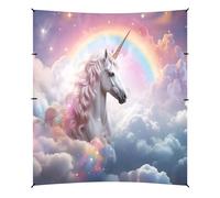 Grckit Tenda da spiaggia Rainbow Horse Beach Shelter 9,2 x 10,5 'baldacchino da spiaggia con 4 sacchi di sabbia, 4 pali di stabilità, pale per sabbia, tenda per spiaggia, campeggio, pesca, picnic