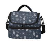 Grckit Tropical Summer Vibes, borsa per il pranzo a doppio strato, unisex, riutilizzabile, isolata, con tracolla regolabile, per picnic di lavoro, 8 l