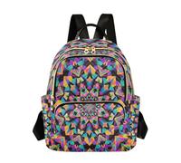 Grckit Vibrant Kaleidoscope Zaino da donna, 8,5 l, leggero, piccolo, con tasche con cerniera, per lavoro e viaggi, A488, 8,5 l, Zaino daypack