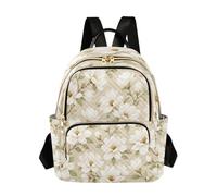 Grckit Zaino da donna con motivo floreale magnolia bianca, 8,5 l, leggero, con tasche con cerniera, per lavoro e viaggi, A305, (14L) UK, Zaino daypack