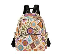 Grckit Zaino da donna, stile bohémien, caleidoscopio, con motivo floreale, 8,5 l, leggero, con tasche con cerniera, per lavoro e viaggi, A420, 8,5 l, Zaino daypack
