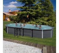 Gre piscina in composite ovale 804 cm x 386 cm x 124 cm Antracite